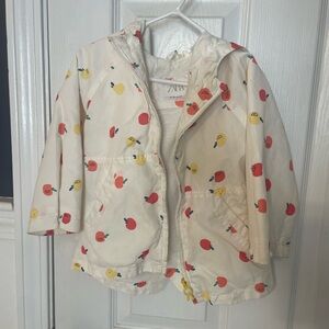 Zara Kids Cream Fruit Print Raincoat